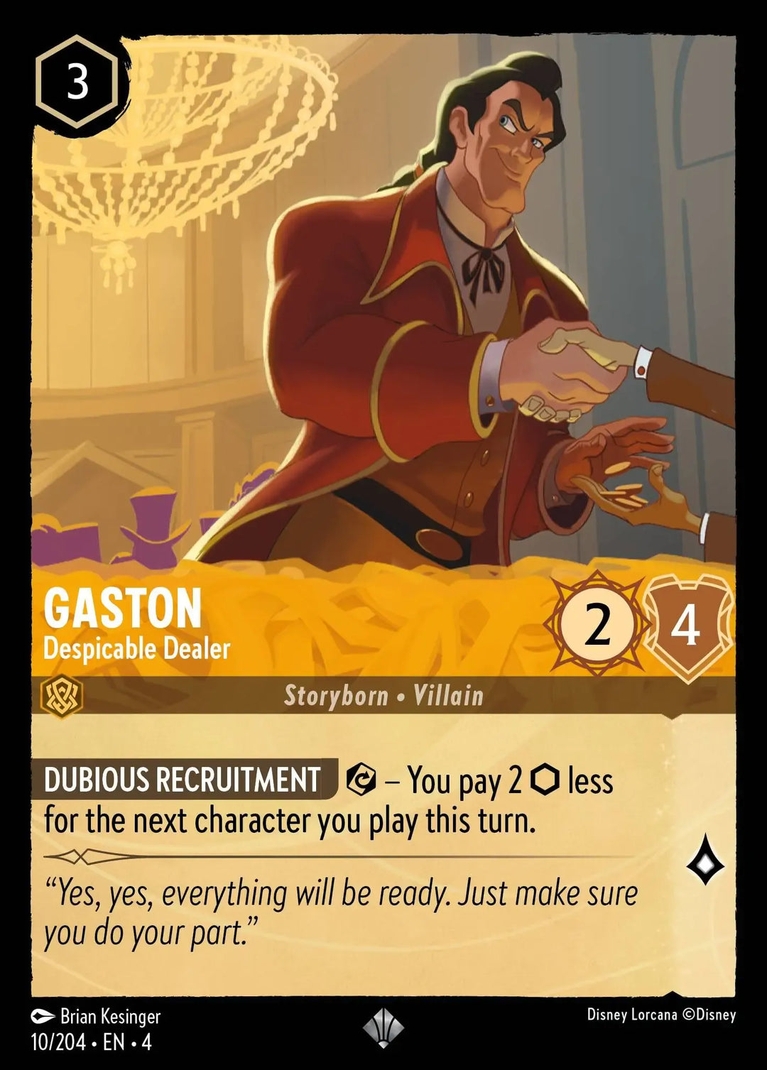 Disney Lorcana - 4URS - 010 - Gaston - Despicable Dealer - Foil - Singles - Ursula's Return