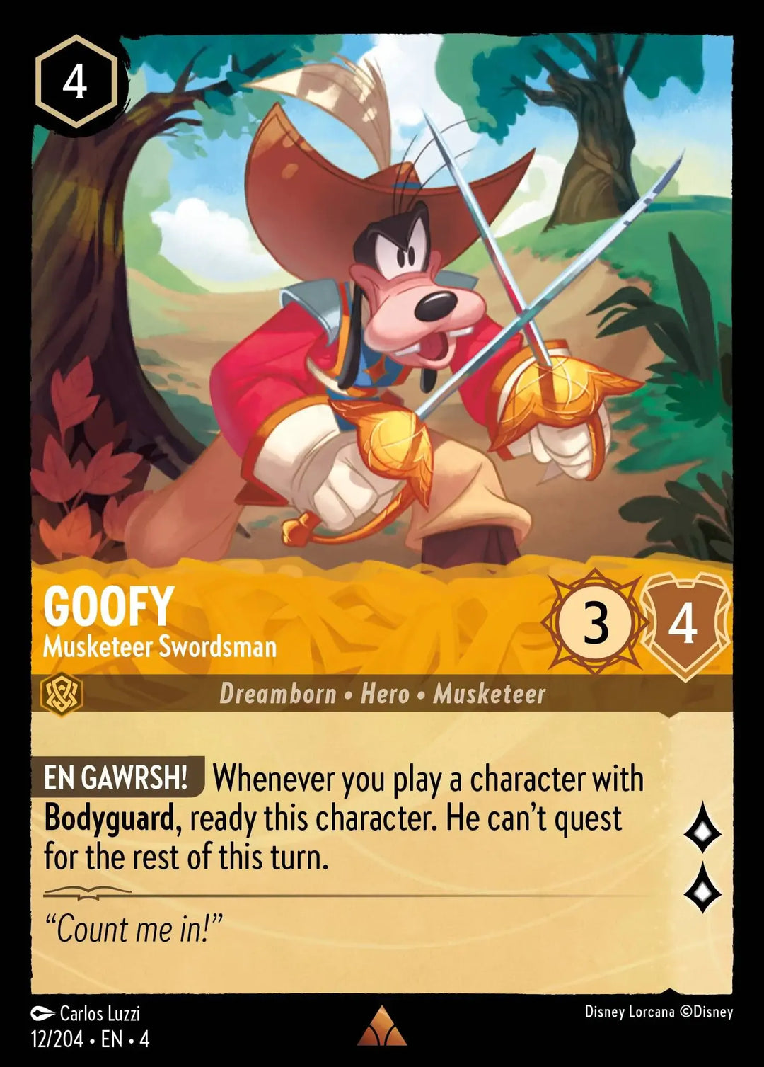 Disney Lorcana - 4URS - 012 - Goofy - Musketeer Swordsman - Singles - Ursula's Return