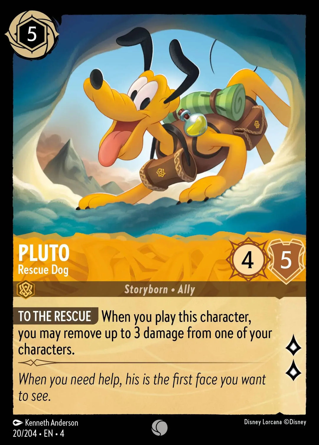 Disney Lorcana - 4URS - 020 - Pluto - Rescue Dog - Foil - Singles - Ursula's Return