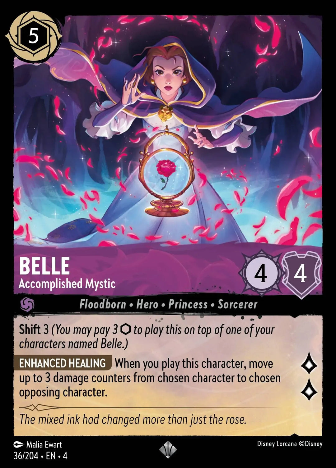 Disney Lorcana - 4URS - 036 - Belle - Accomplished Mystic - Singles - Ursula's Return