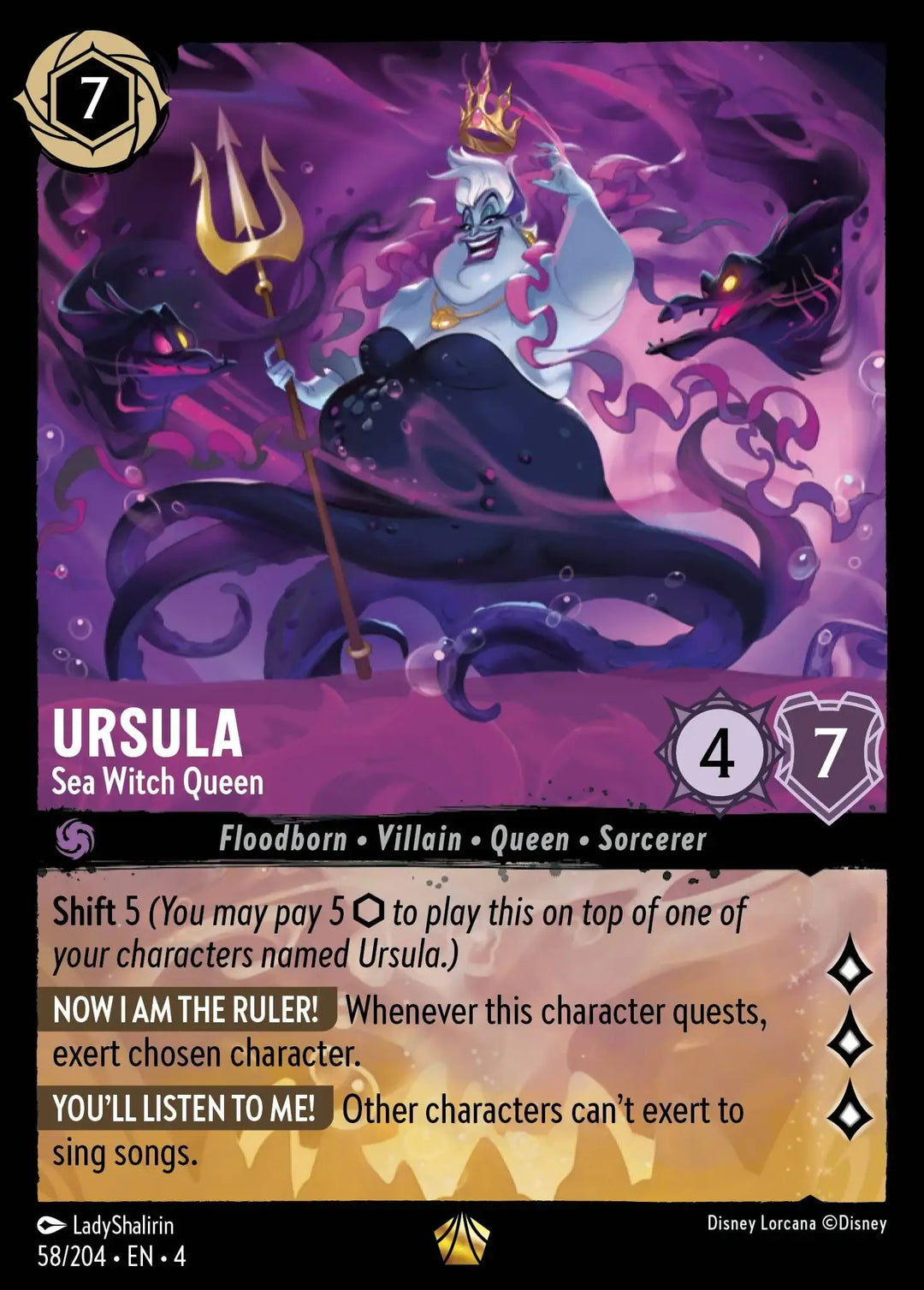 Disney Lorcana - 4URS - 058 - Ursula - Sea Witch Queen Foil - Singles - Ursula's Return
