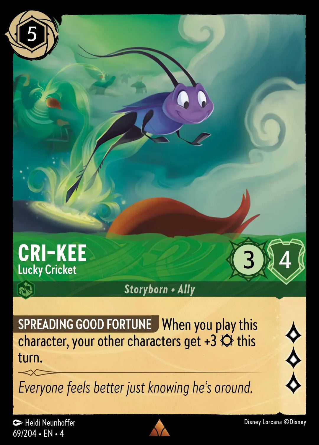 Disney Lorcana - 4URS - 069 - Cri-Kee - Lucky Cricket - Singles - Ursula's Return