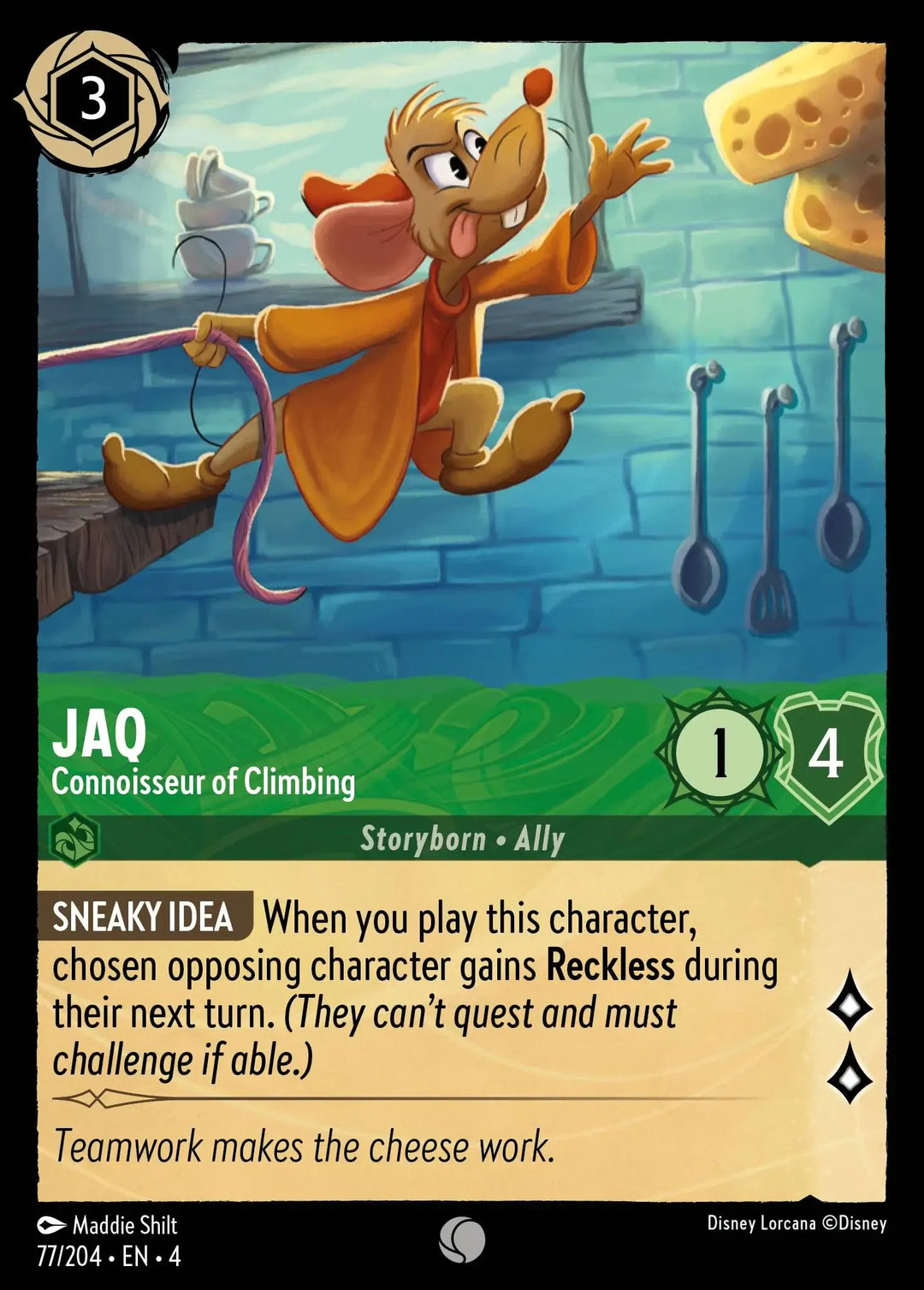 Disney Lorcana - 4URS - 077 - Jaq - Connoisseur of Climbing - Singles - Ursula's Return
