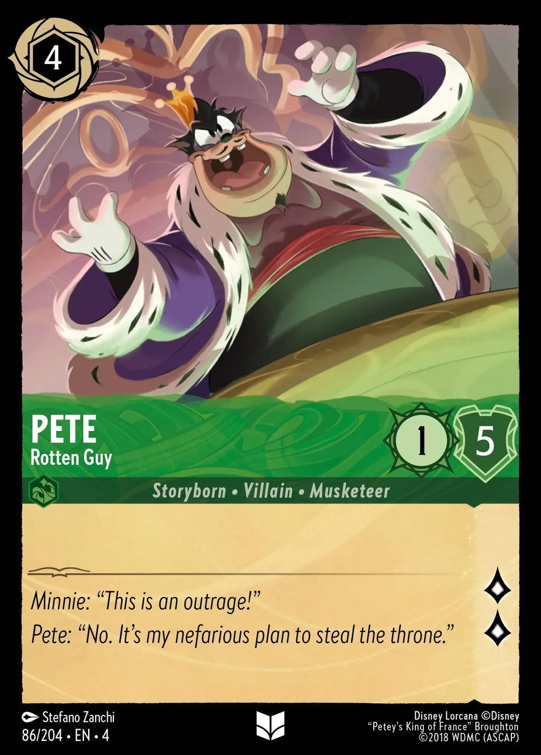 Disney Lorcana - 4URS - 086 - Pete - Rotten Guy - Singles - Ursula's Return