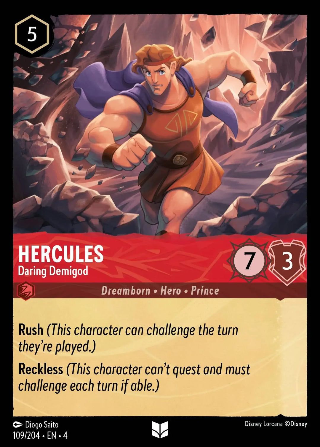 Disney Lorcana - 4URS - 109 - Hercules - Daring Demigod - Singles - Ursula's Return