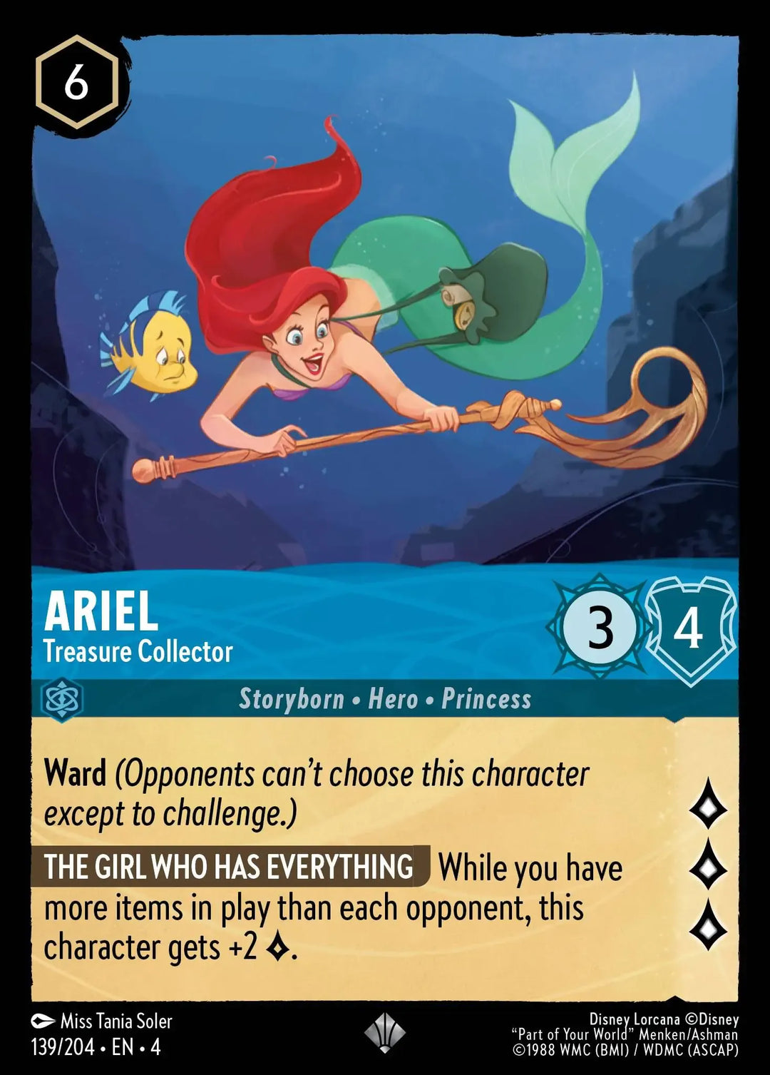 Disney Lorcana - 4URS - 139 - Ariel - Treasure Collector - Singles - Ursula's Return