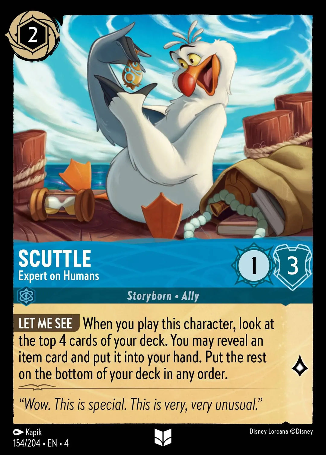 Disney Lorcana - 4URS - 154 - Scuttle - Expert on Humans - Singles - Ursula's Return