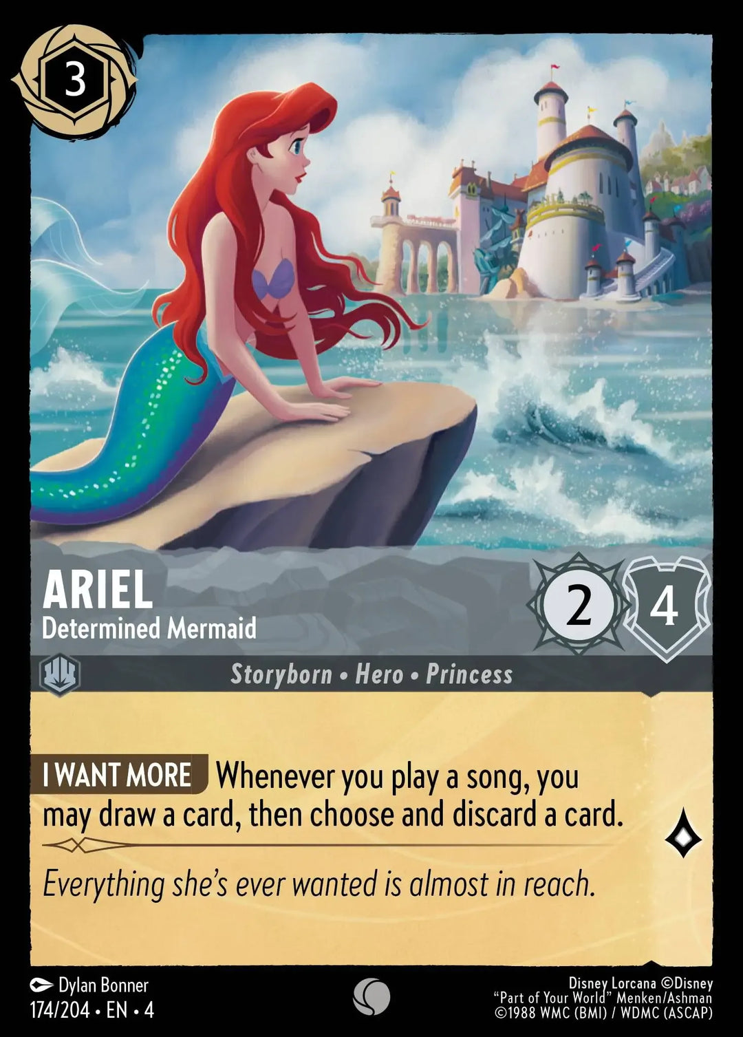 Disney Lorcana - 4URS - 174 - Ariel - Determined Mermaid - Foil - Singles - Ursula's Return