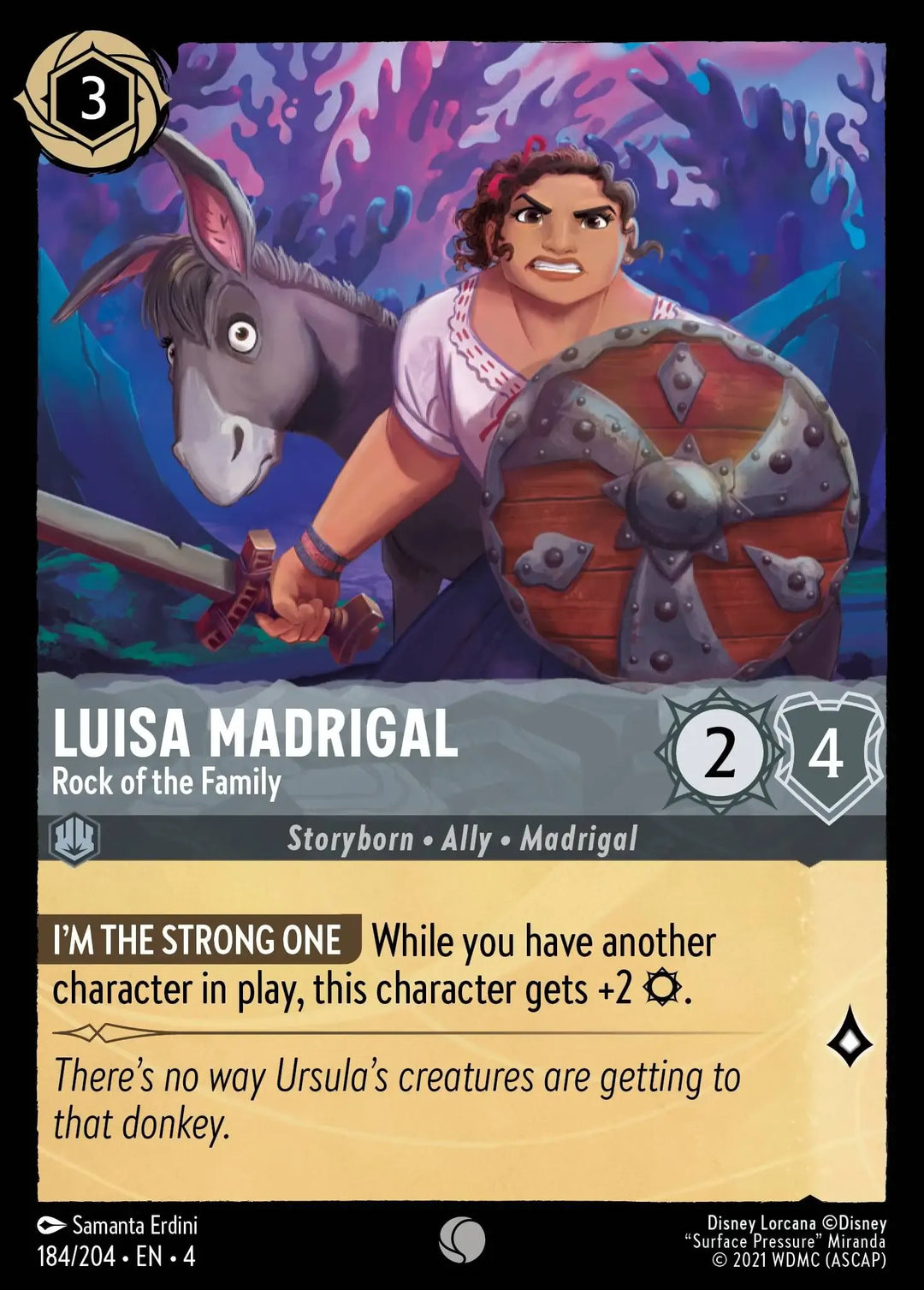 Disney Lorcana - 4URS - 184 - Luisa Madrigal - Rock of the Family - Foil - Singles - Ursula's Return