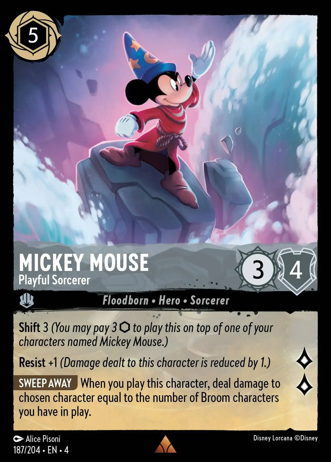 Disney Lorcana - 4URS - 187 - Mickey Mouse - Playful Sorcerer - Singles - Ursula's Return