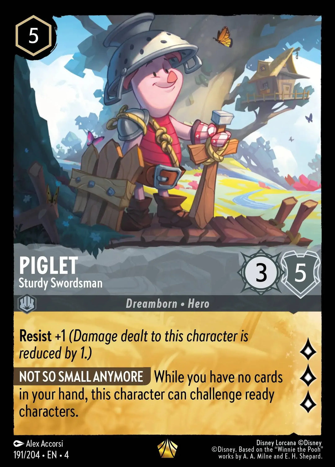 Disney Lorcana - 4URS - 191 - Piglet - Sturdy Swordsman - Singles - Ursula's Return
