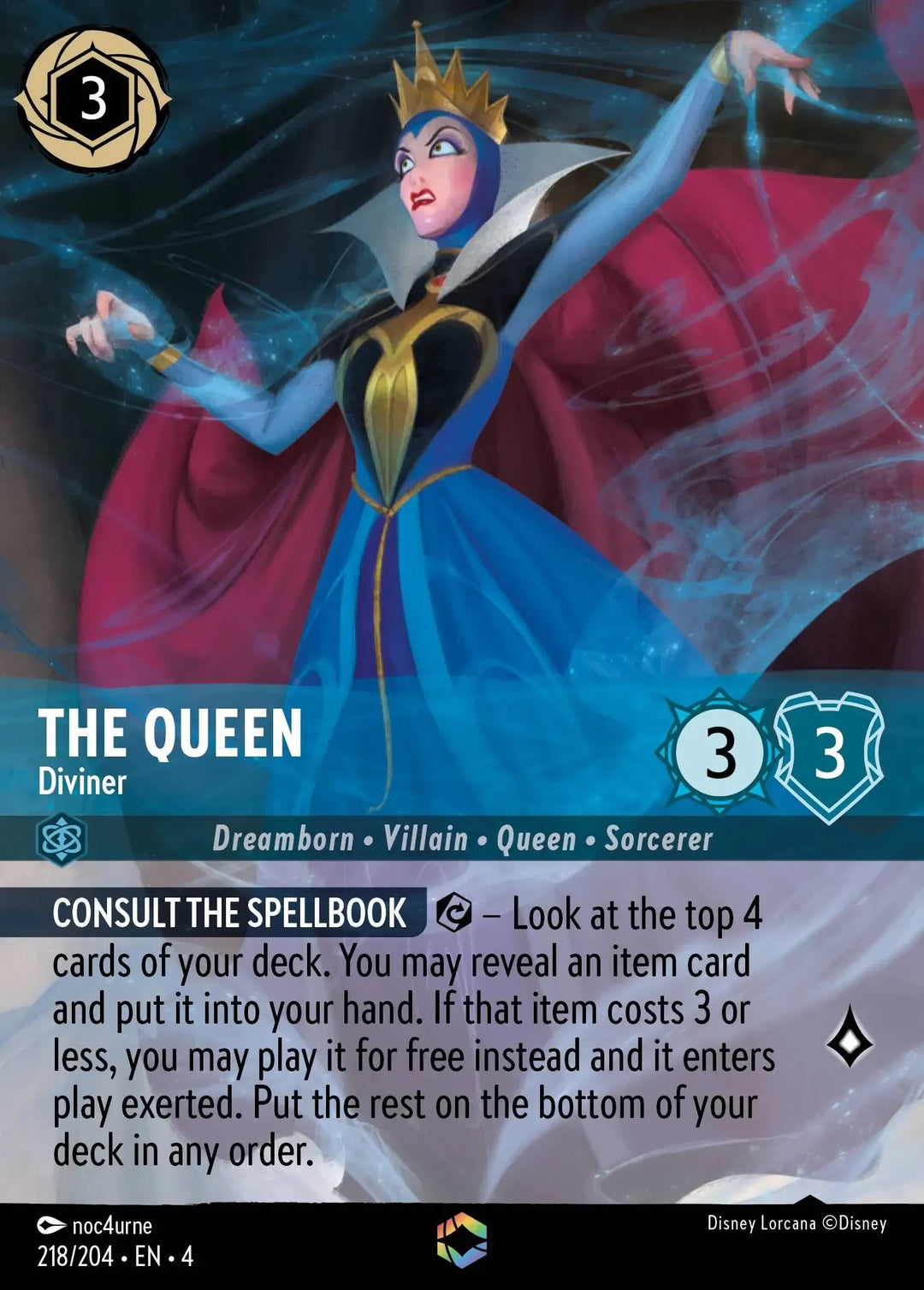 Disney Lorcana - 4URS - 218 - The Queen - Diviner - Singles - Ursula's Return