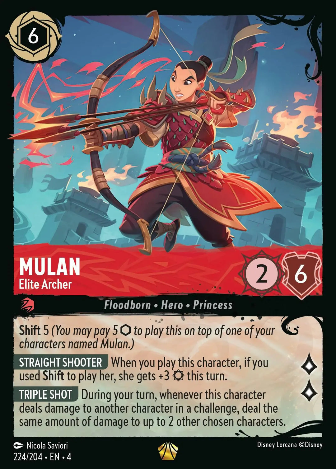 Disney Lorcana - 4URS - 224 - Mulan - Elite Archer - Singles - Ursula's Return