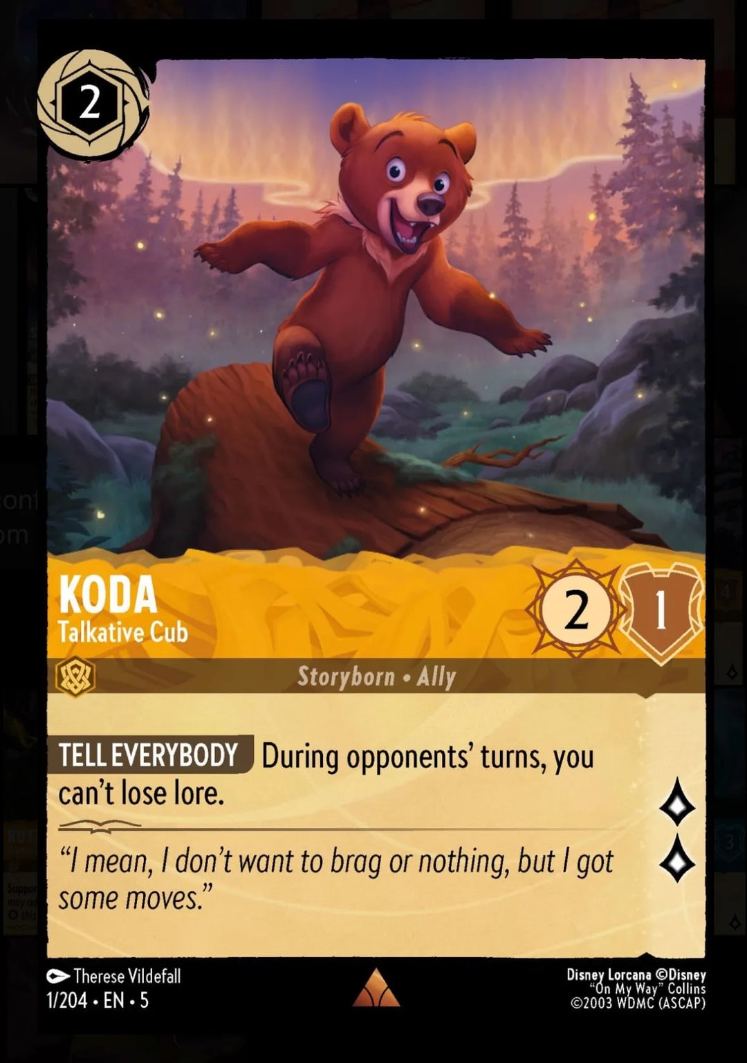 Disney Lorcana - 5SSK - 001 - Koda - Talkative Cub - Singles - Shimmering Skies