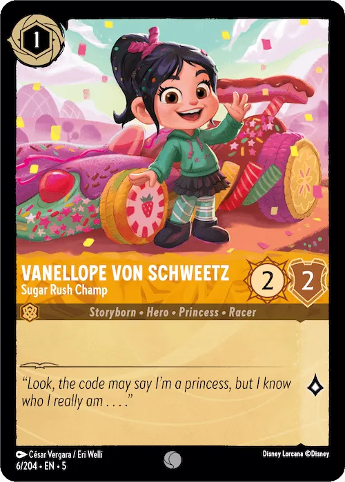 Disney Lorcana - 5SSK - 006 - Vanellope von Schweetz - Sugar Rush Champ - Foil - Singles - Shimmering Skies