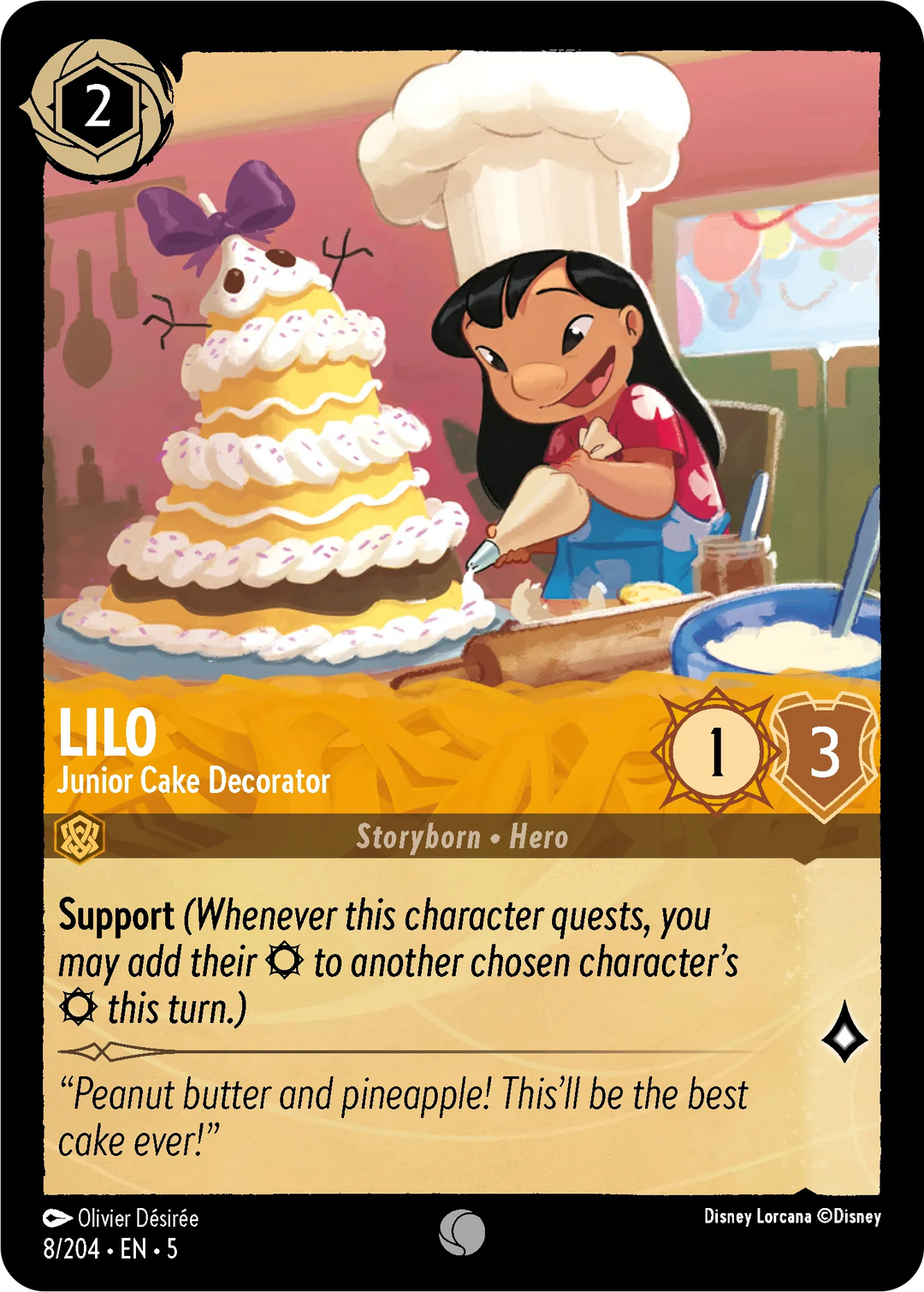 Disney Lorcana - 5SSK - 008 - Lilo - Junior Cake Decorator - Foil - Singles - Shimmering Skies