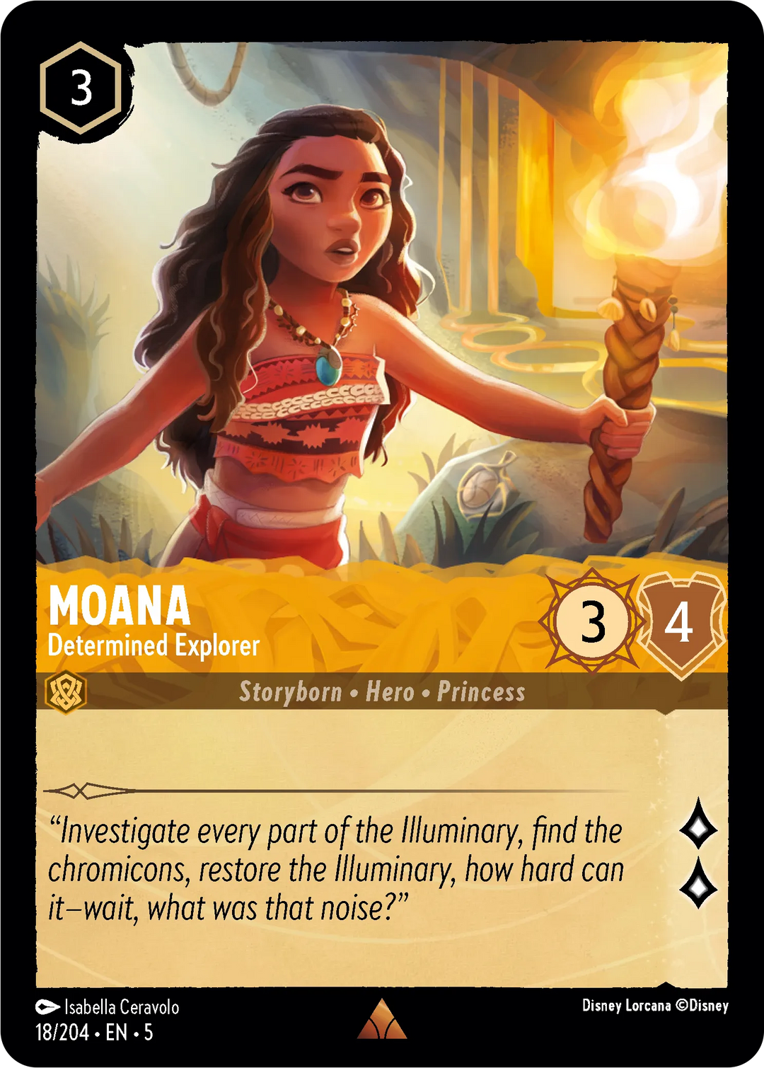 Disney Lorcana - 5SSK - 018 - Moana - Determined Explorer - Singles - Shimmering Skies
