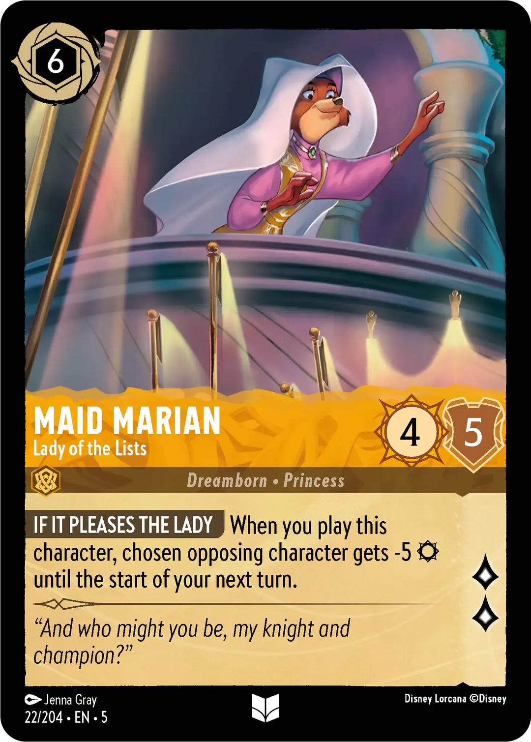 Disney Lorcana - 5SSK - 022 - Maid Marian - Lady of the Lists - Singles - Shimmering Skies