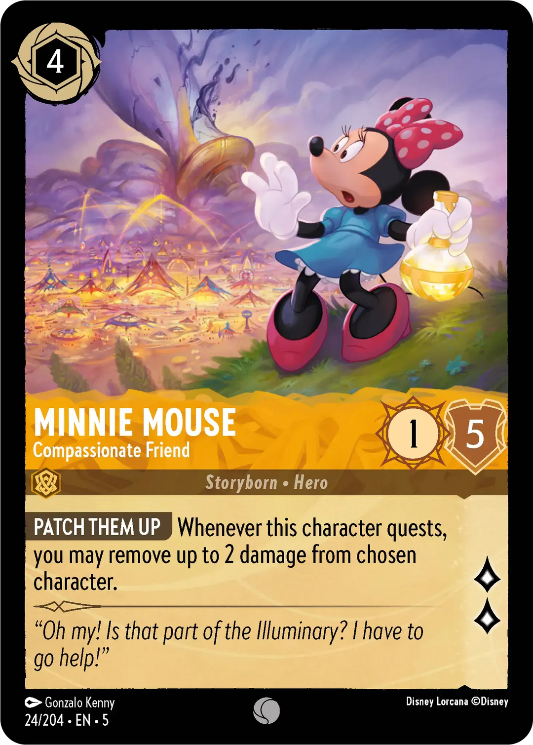 Disney Lorcana - 5SSK - 024 - Minnie Mouse - Compassionate Friend - Foil - Singles - Shimmering Skies