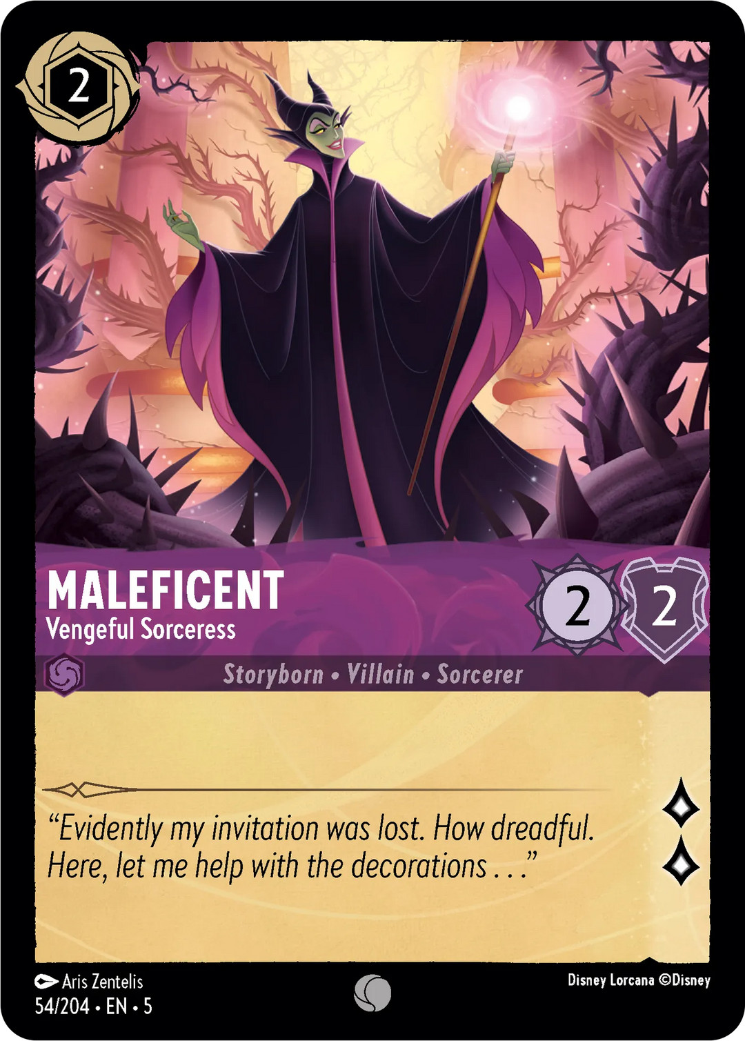 Disney Lorcana - 5SSK - 054 - Maleficent - Vengeful Sorceress - Singles - Shimmering Skies