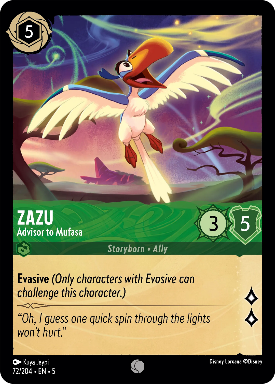 Disney Lorcana - 5SSK - 072 - Zazu - Advisor to Mufasa - Foil - Singles - Shimmering Skies