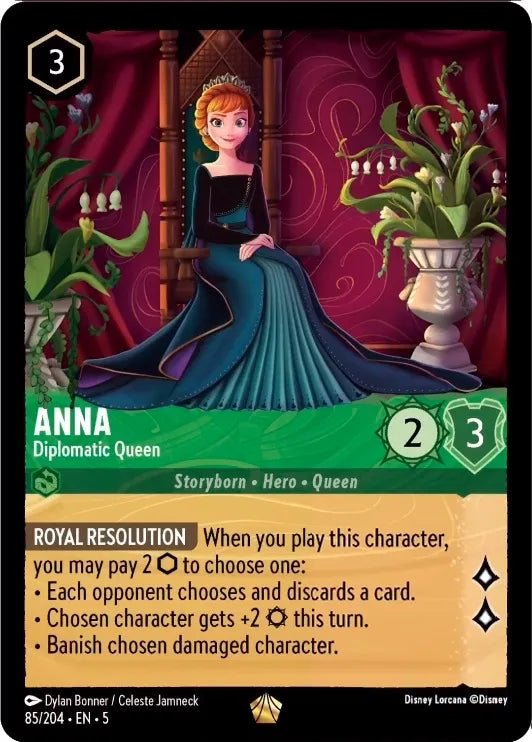 Disney Lorcana - 5SSK - 085 - Anna - Diplomatic Queen - Singles - Shimmering Skies