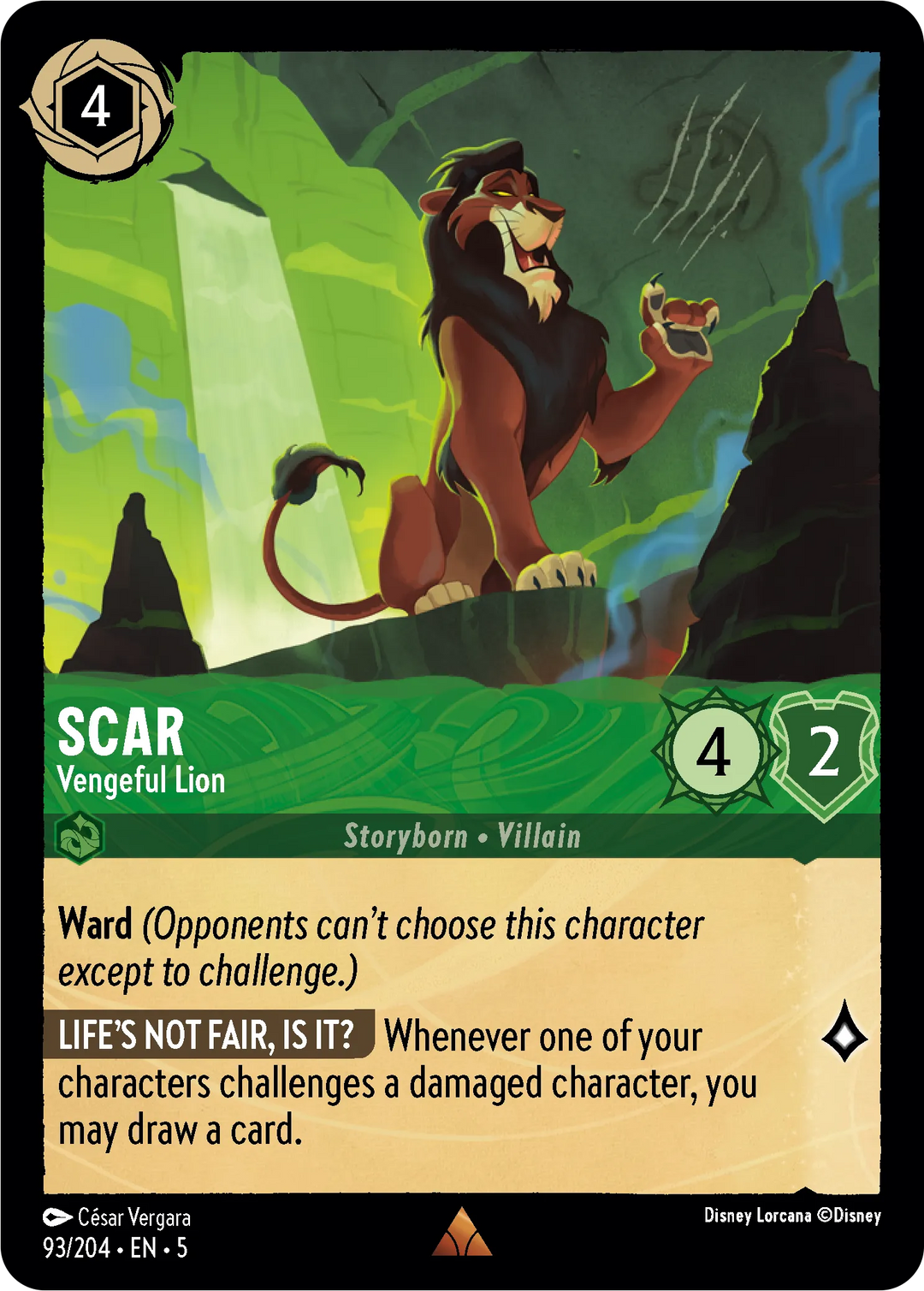 Disney Lorcana - 5SSK - 093 - Scar - Vengeful Lion - Foil - Singles - Shimmering Skies
