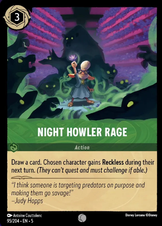 Disney Lorcana - 5SSK - 095 - Night Howler Rage - Foil - Singles - Shimmering Skies