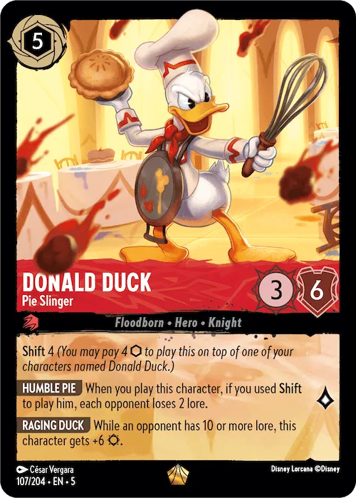 Disney Lorcana - 5SSK - 107 - Donald Duck - Pie Slinger - Singles - Shimmering Skies