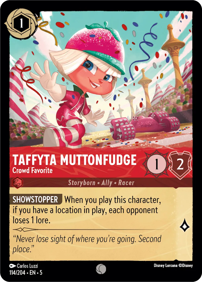 Disney Lorcana - 5SSK - 114 - Taffyta Muttonfudge - Crowd Favorite - Foil - Singles - Shimmering Skies