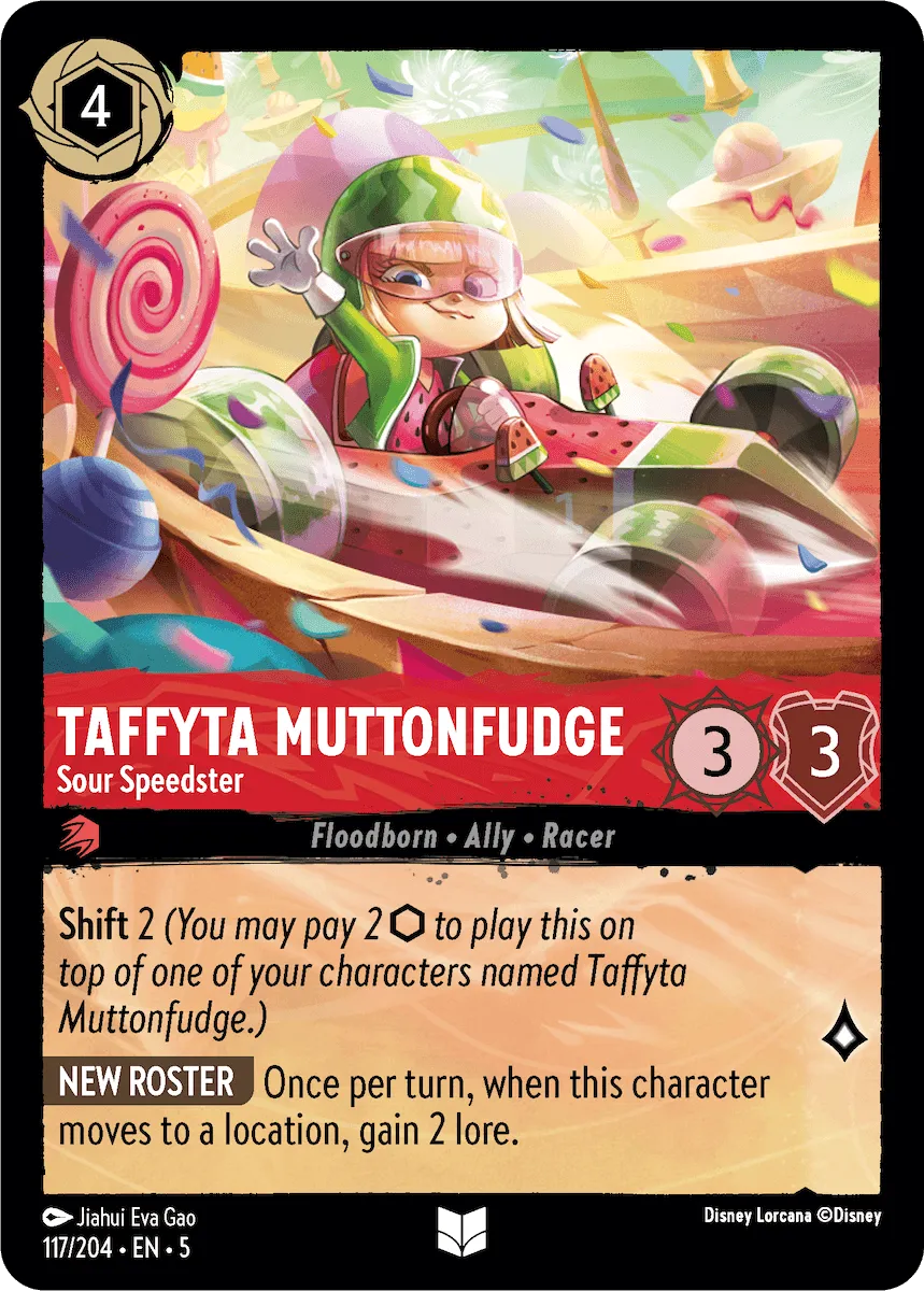 Disney Lorcana - 5SSK - 117 - Taffyta Muttonfudge - Sour Speedster - Foil - Singles - Shimmering Skies