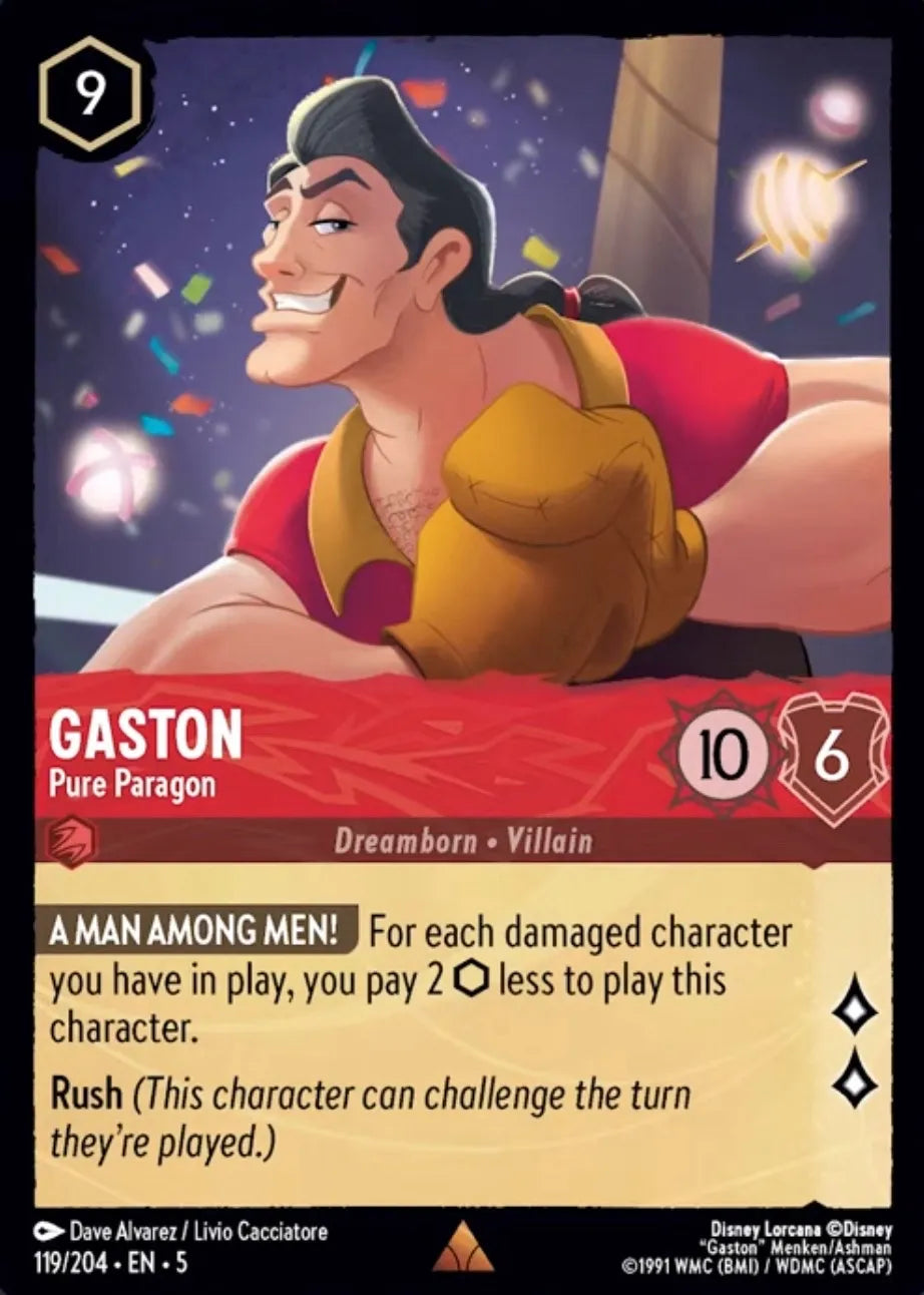 Disney Lorcana - 5SSK - 119 - Gaston - Pure Paragon - Singles - Shimmering Skies