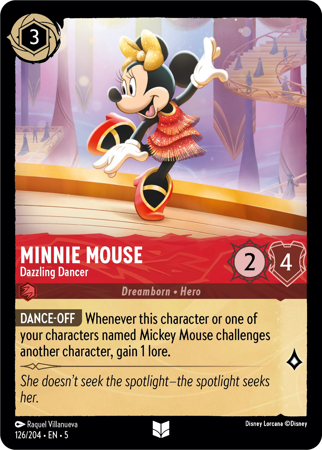 Disney Lorcana - 5SSK - 126 - Minnie Mouse - Dazzling Dancer - Singles - Shimmering Skies