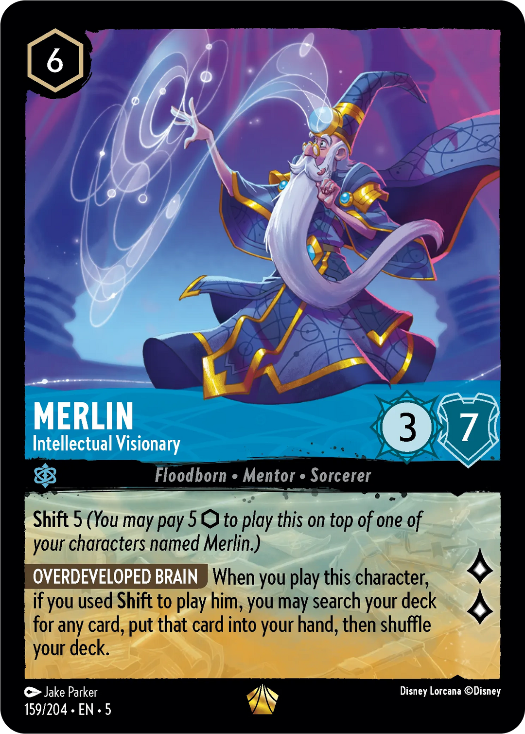Disney Lorcana - 5SSK - 159 - Merlin - Intellectual Visionary - Singles - Shimmering Skies