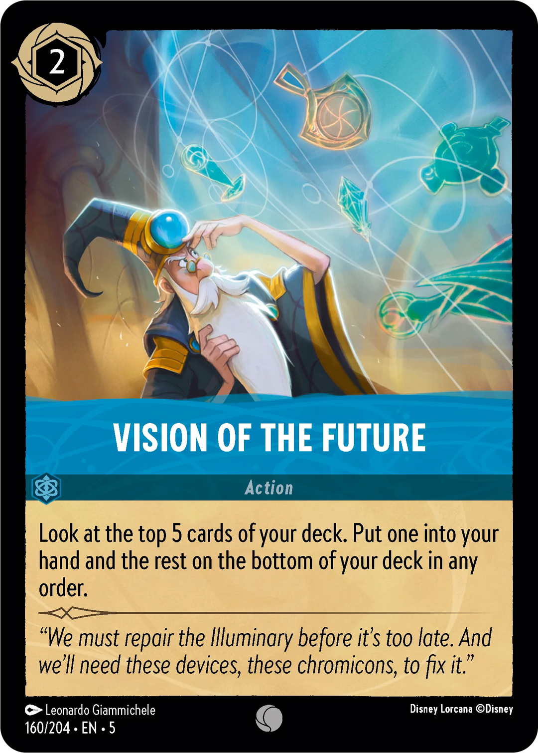 Disney Lorcana - 5SSK - 160 - Vision of the Future- Foil - Singles - Shimmering Skies