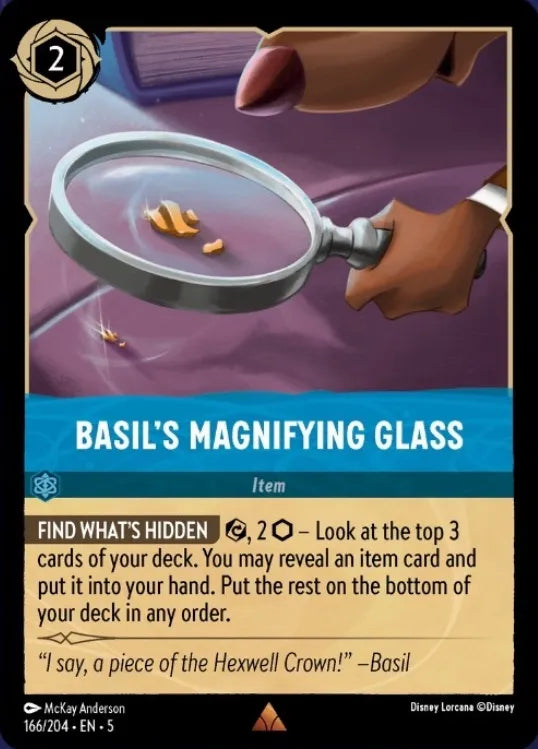 Disney Lorcana - 5SSK - 166 - Basil's Magnifying Glass - Foil - Singles - Shimmering Skies