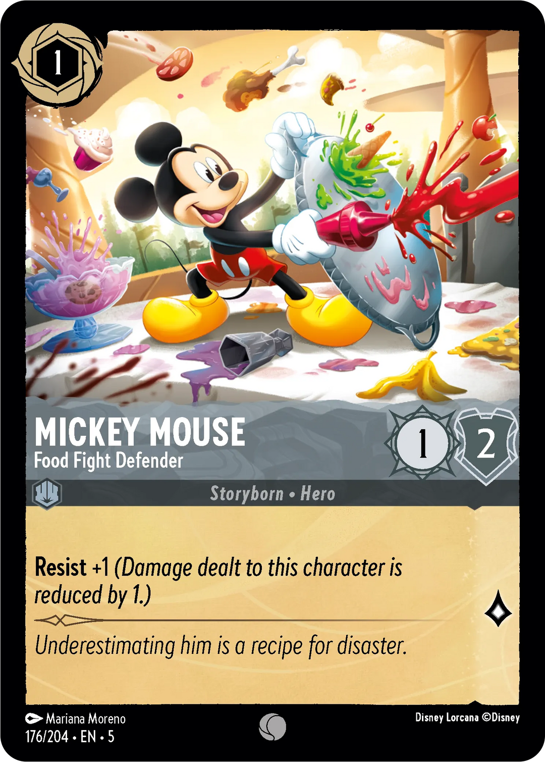 Disney Lorcana - 5SSK - 176 - Mickey Mouse - Food Fight Defender - Singles - Shimmering Skies
