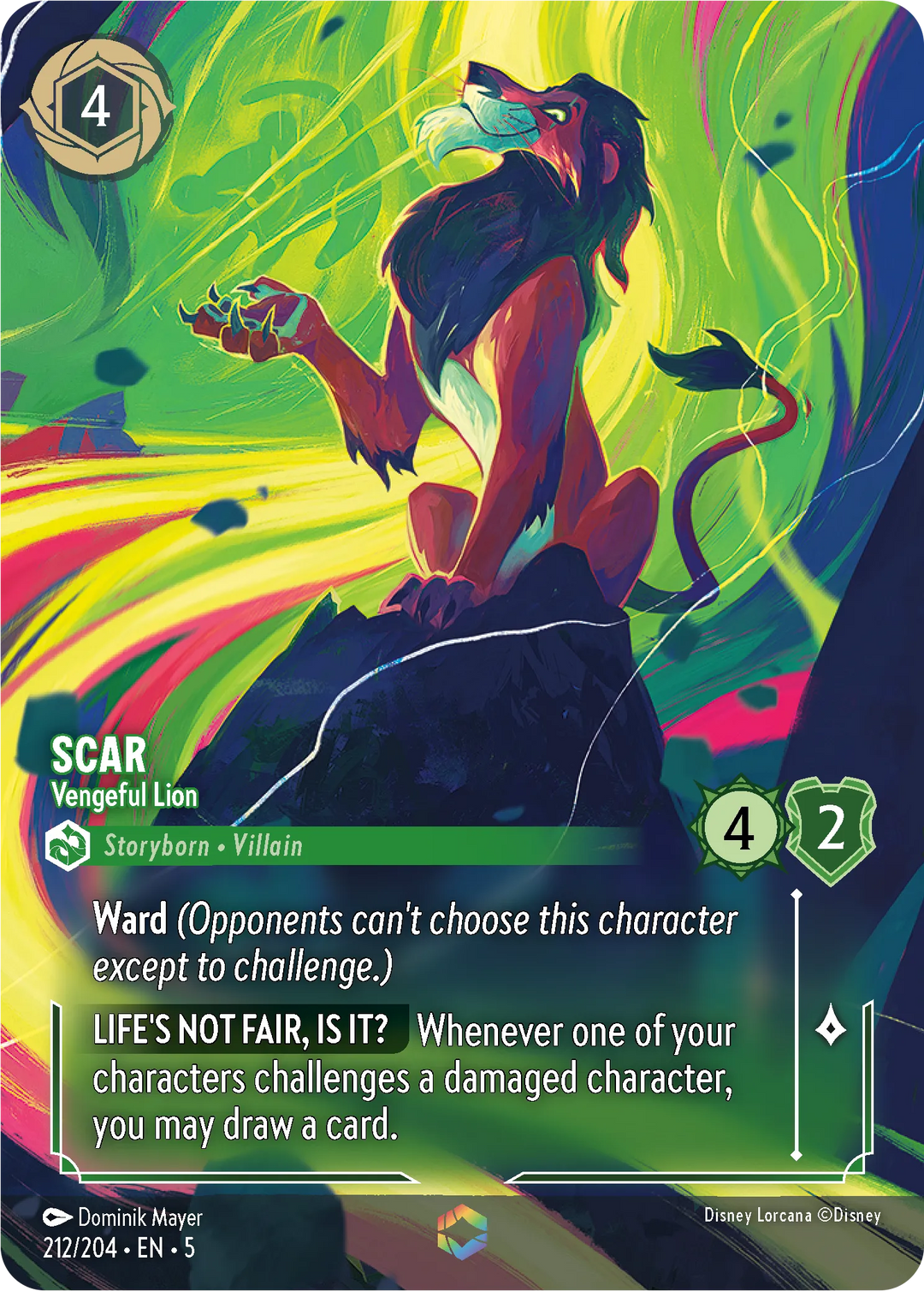 Disney Lorcana - 5SSK - 212 - Scar - Vengeful Lion - Singles - Shimmering Skies