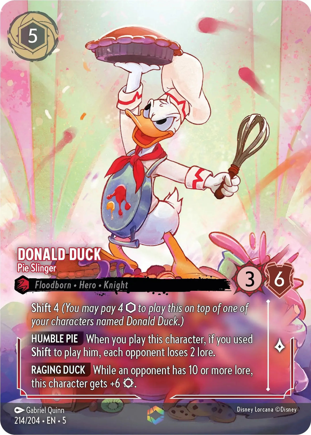Disney Lorcana - 5SSK - 214 - Donald Duck - Pie Slinger - Singles - Shimmering Skies