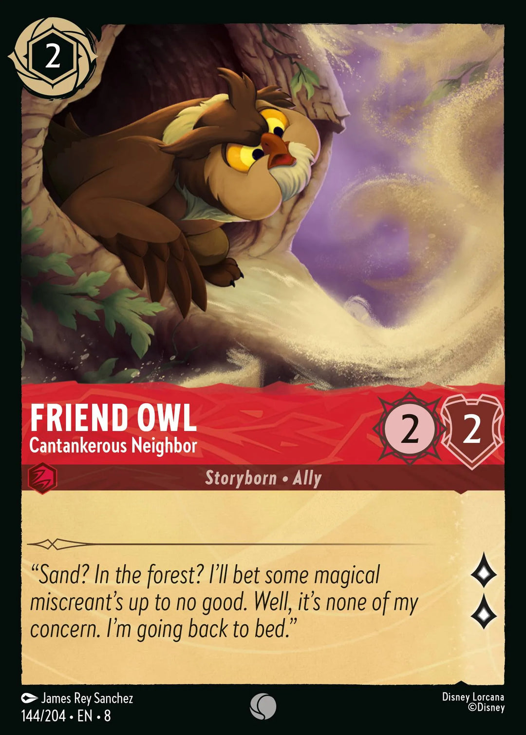 8JAF - 144 - Friend Owl - Cantankerous Neighbor - Foil