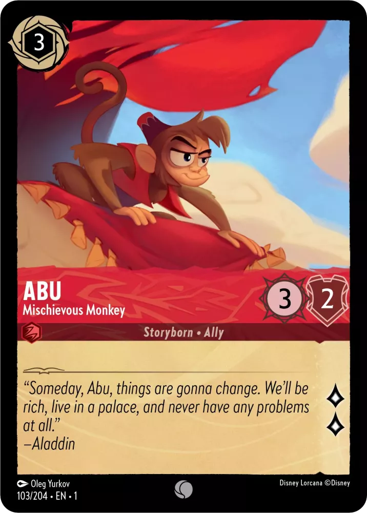 Disney Lorcana - 1TFC - 103 - Abu - Mischievous Monkey - Foil - Singles - The First Chapter