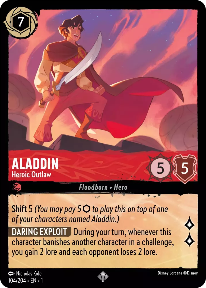 Disney Lorcana - 1TFC - 104 - Aladdin - Heroic Outlaw - Singles - The First Chapter