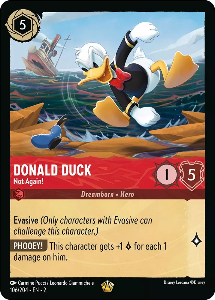 Disney Lorcana - 2ROF - 106 - Donald Duck - Not Again! - Foil - Singles - Rise of the Floodborn