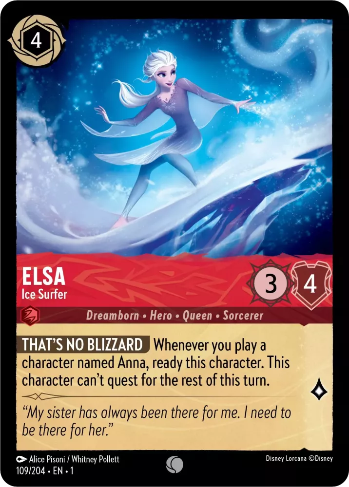 Disney Lorcana - 1TFC - 109 - Elsa - Ice Surfer - Singles - The First Chapter