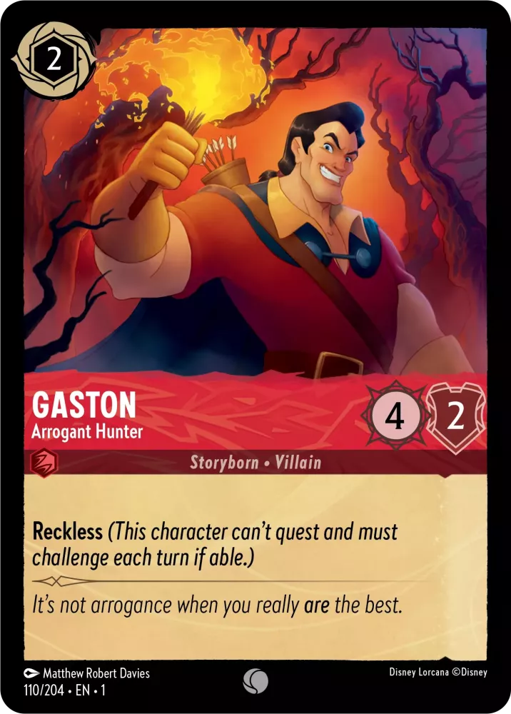 Disney Lorcana - 1TFC - 110 - Gaston - Arrogant Hunter - Foil - Singles - The First Chapter