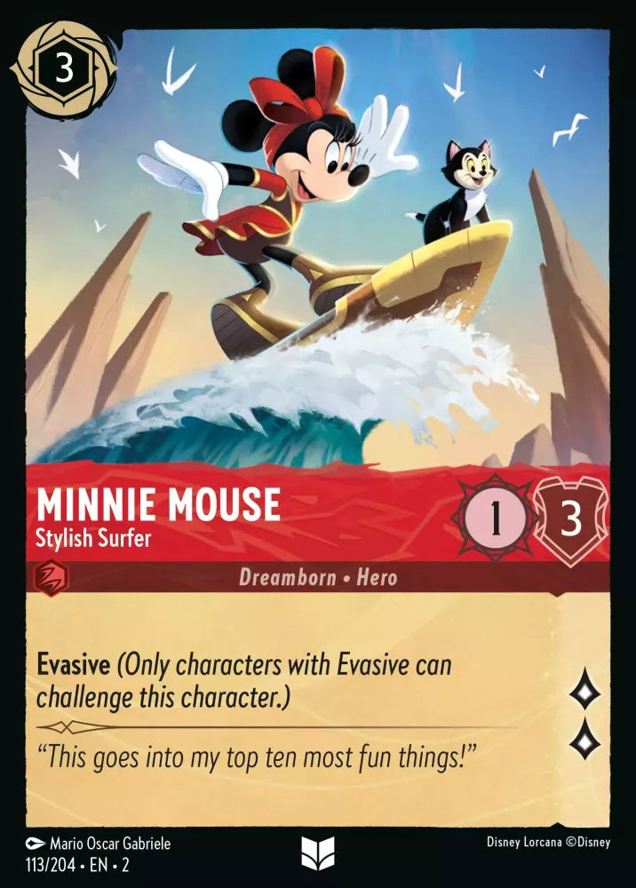 Disney Lorcana - 2ROF - 113 - Minnie Mouse - Stylish Surfer - Singles - Rise of the Floodborn