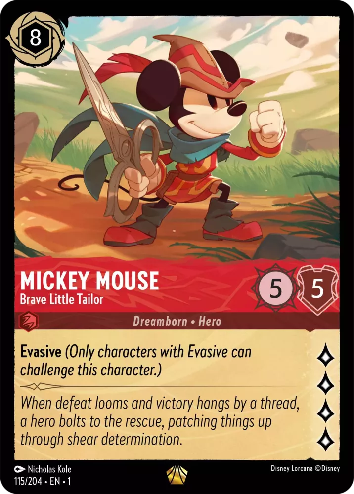 Disney Lorcana - 1TFC - 115 - Mickey Mouse - Brave Little Tailor - Singles - The First Chapter