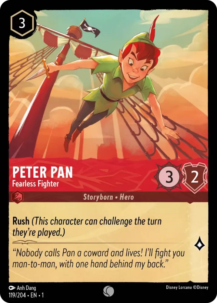 Disney Lorcana - 1TFC - 119 - Peter Pan - Fearless Fighter - Singles - The First Chapter