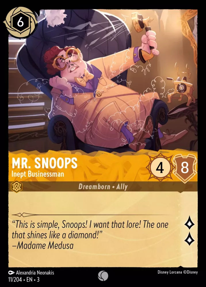 Disney Lorcana - 3INK - 011 - Mr. Snoops - Inept Businessman - Singles - Into the Inklands