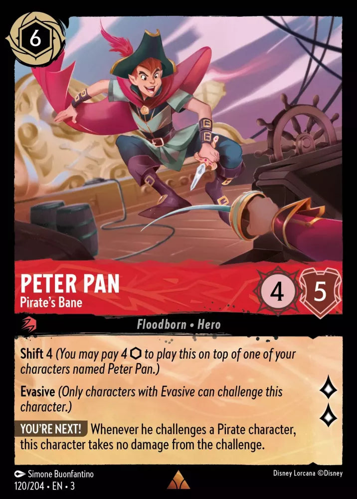 Disney Lorcana - 3INK - 120 - Peter Pan - Pirate's Bane - Singles - Into the Inklands